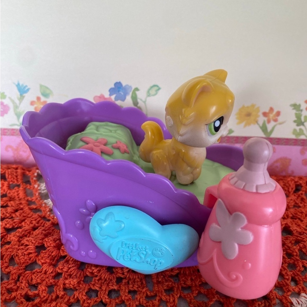 Littlest Pet Shop Rare Magic Motion 2005 1st Gen MM1 Licking Persian Cat Toy Set - Picture 5 of 11